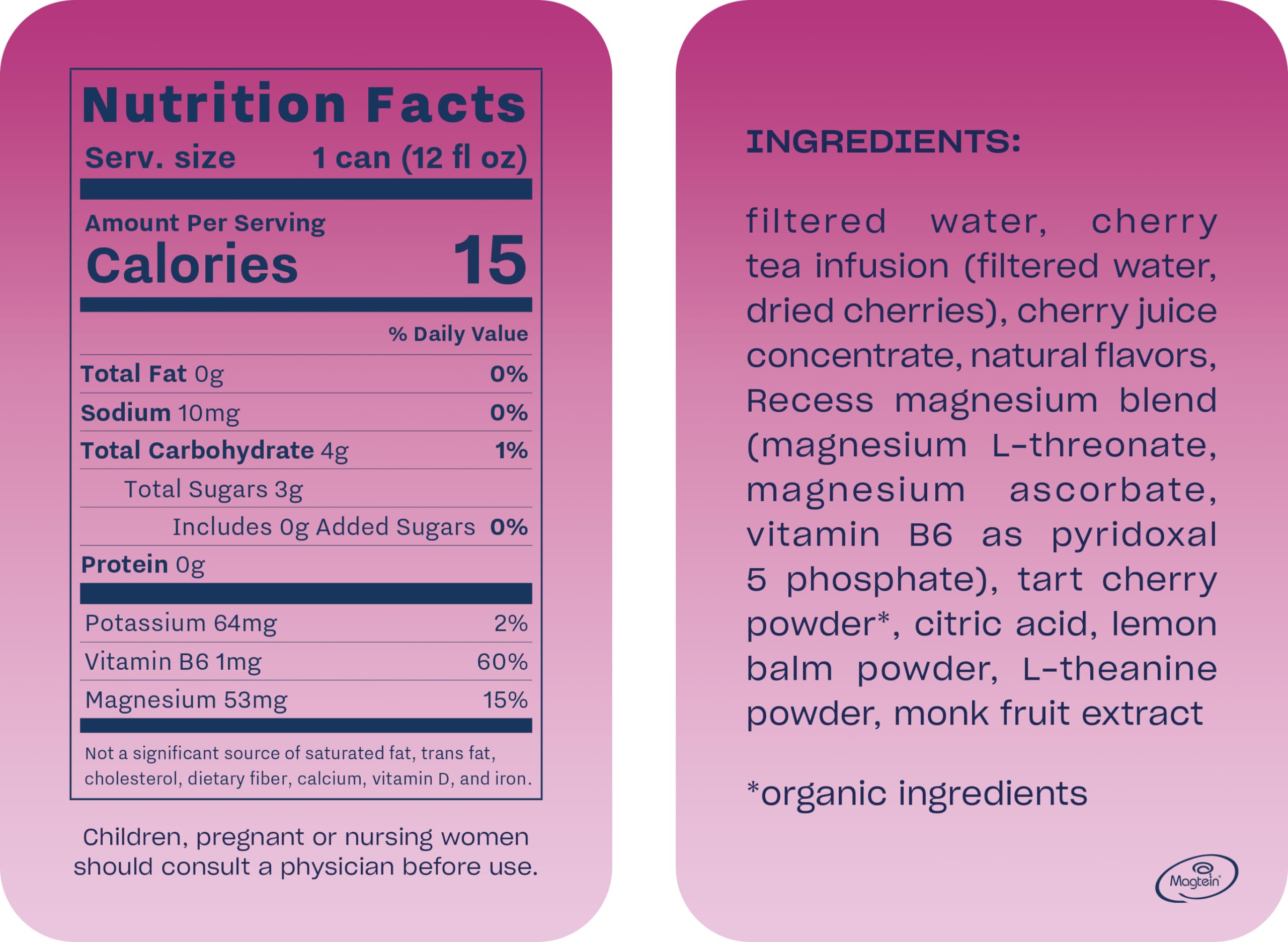 Recess Mood black cherry can side view highlighting low sugar profile