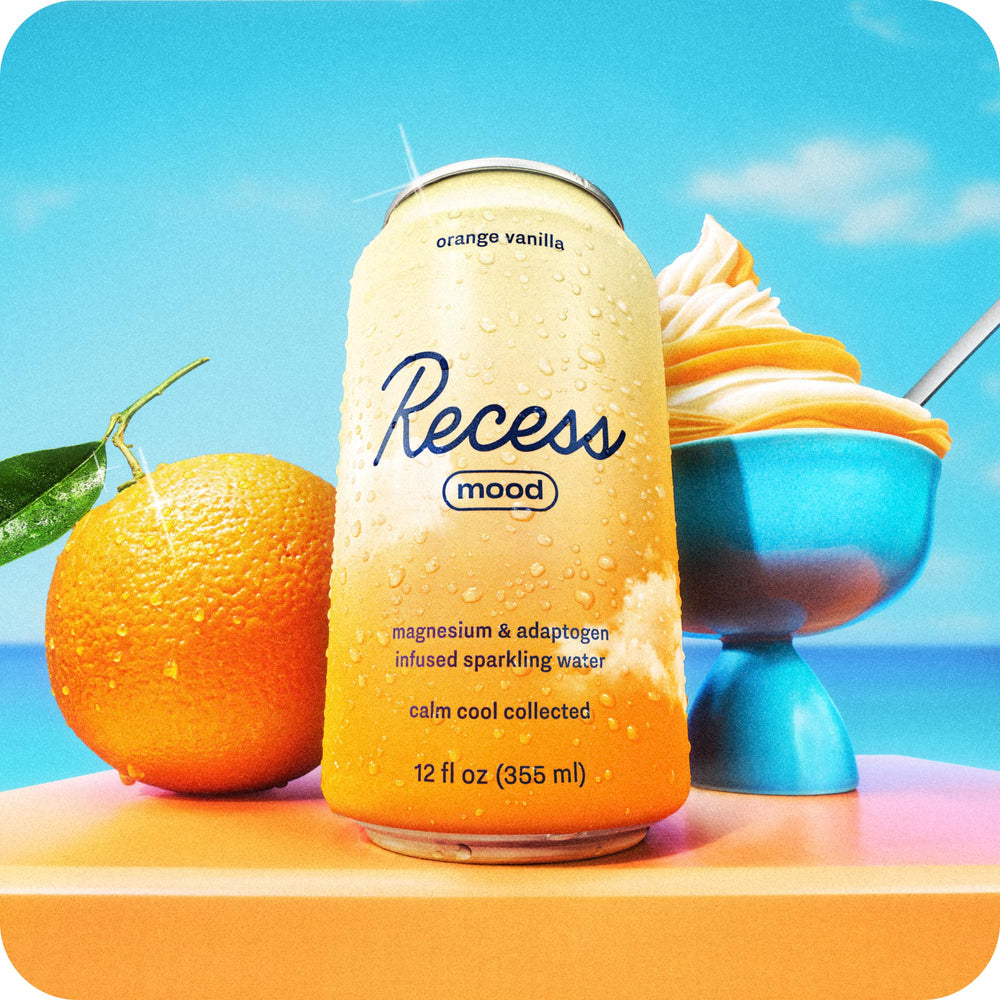 Recess mood bubbles closeup highlights effervescence and sparkling hydration.