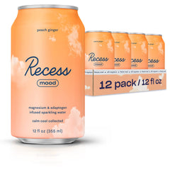 Recess Mood bottle with peach and ginger flavor for a relaxing moment.