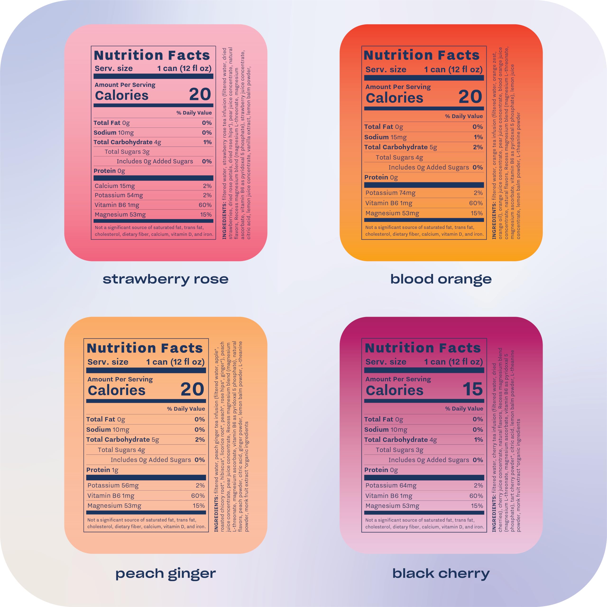 Recess Mood magnesium drink 12-pack sampler highlights three flavors