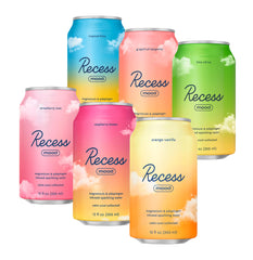 Recess Mood sampler bottle arrangement showing all flavors for evening relaxation