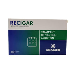 Recigar 100 tablets blister pack for convenient quit-support on the go.