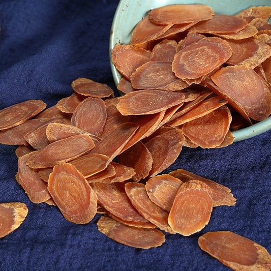 Korean red ginseng slices ready for chewing in daily ritual