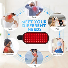 Red Light Therapy elastic strap demonstrates adjustable fit.