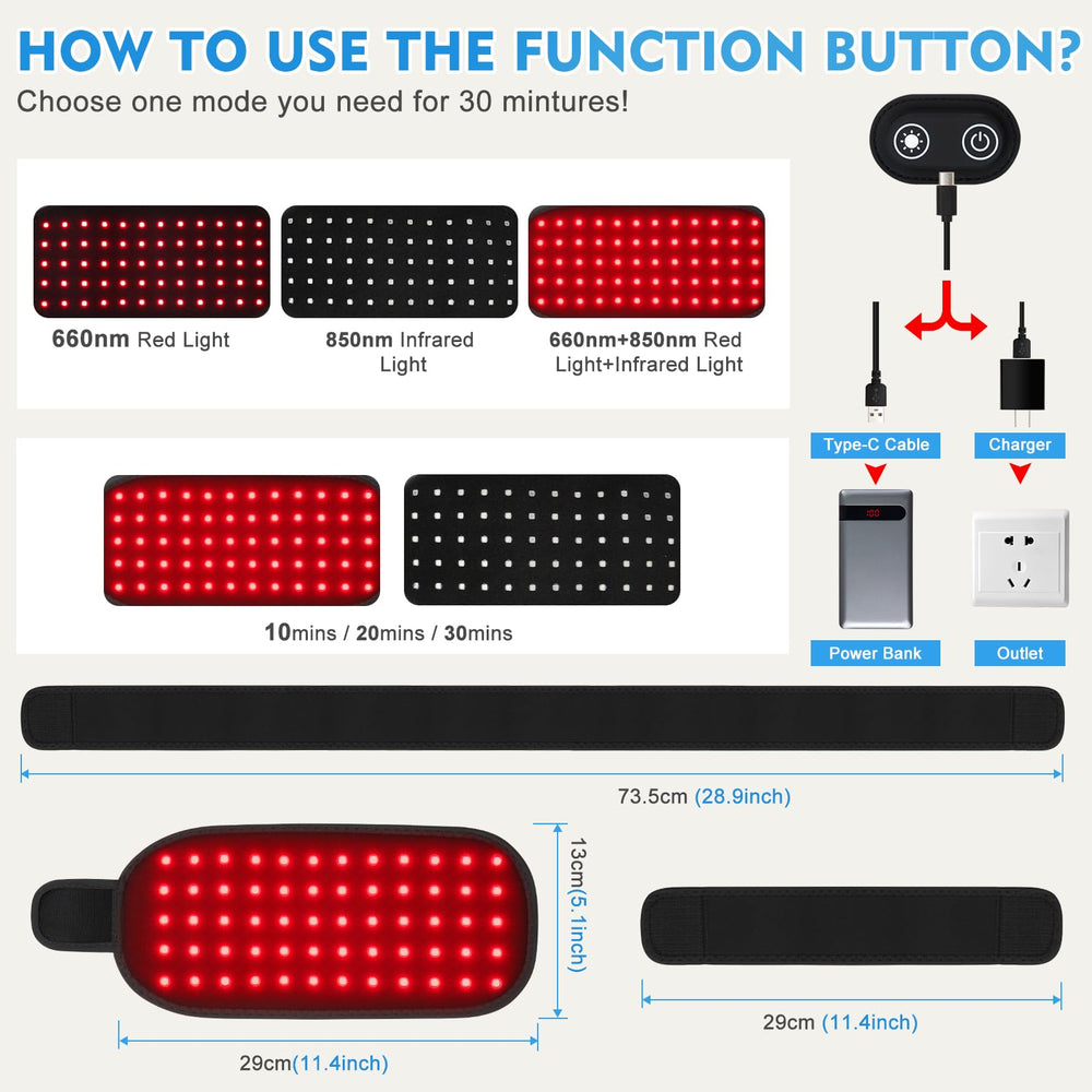 Red Light Therapy timer display assists planning session length.