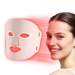 Red Mitochondria red light mask close-up for at-home skincare potential.