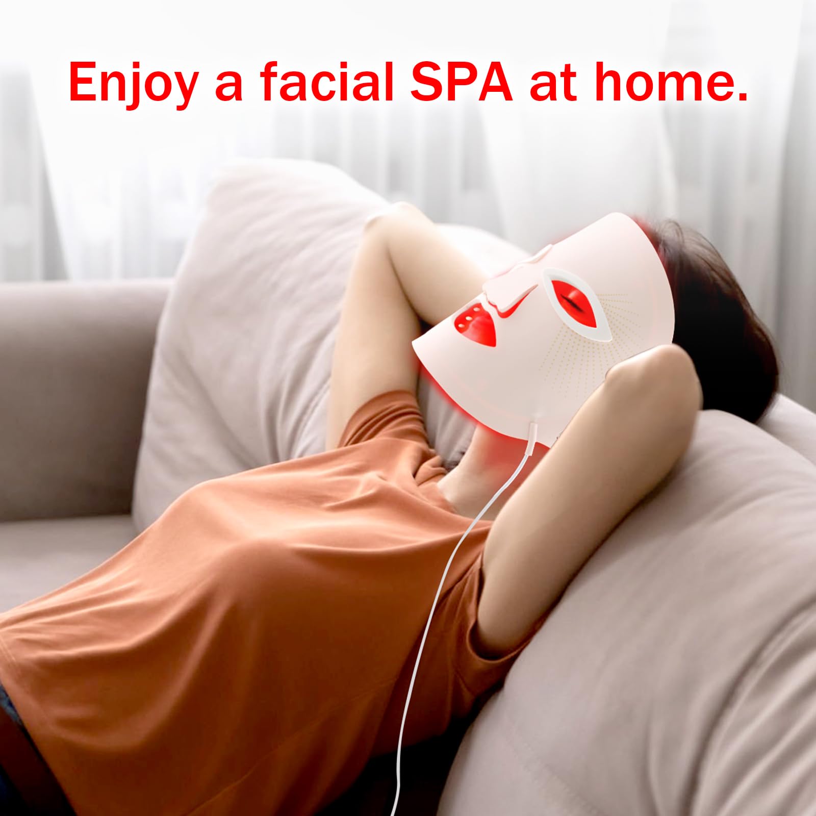 Red Mitochondria silicone mask surface emphasizes comfort and easy cleaning.