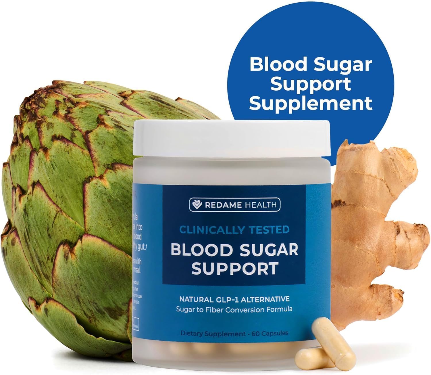 Redame Health ginger root capsules ready for daily use