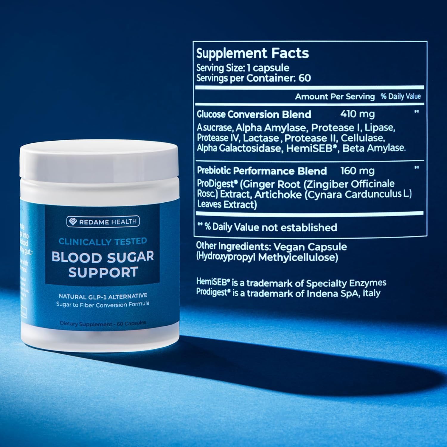 Redame Health prebiotic blend ingredients highlighting gut nourishment