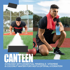 Hyaluronic acid visible in REDCON1 Canteen Blue Freeze powder for added hydration support.