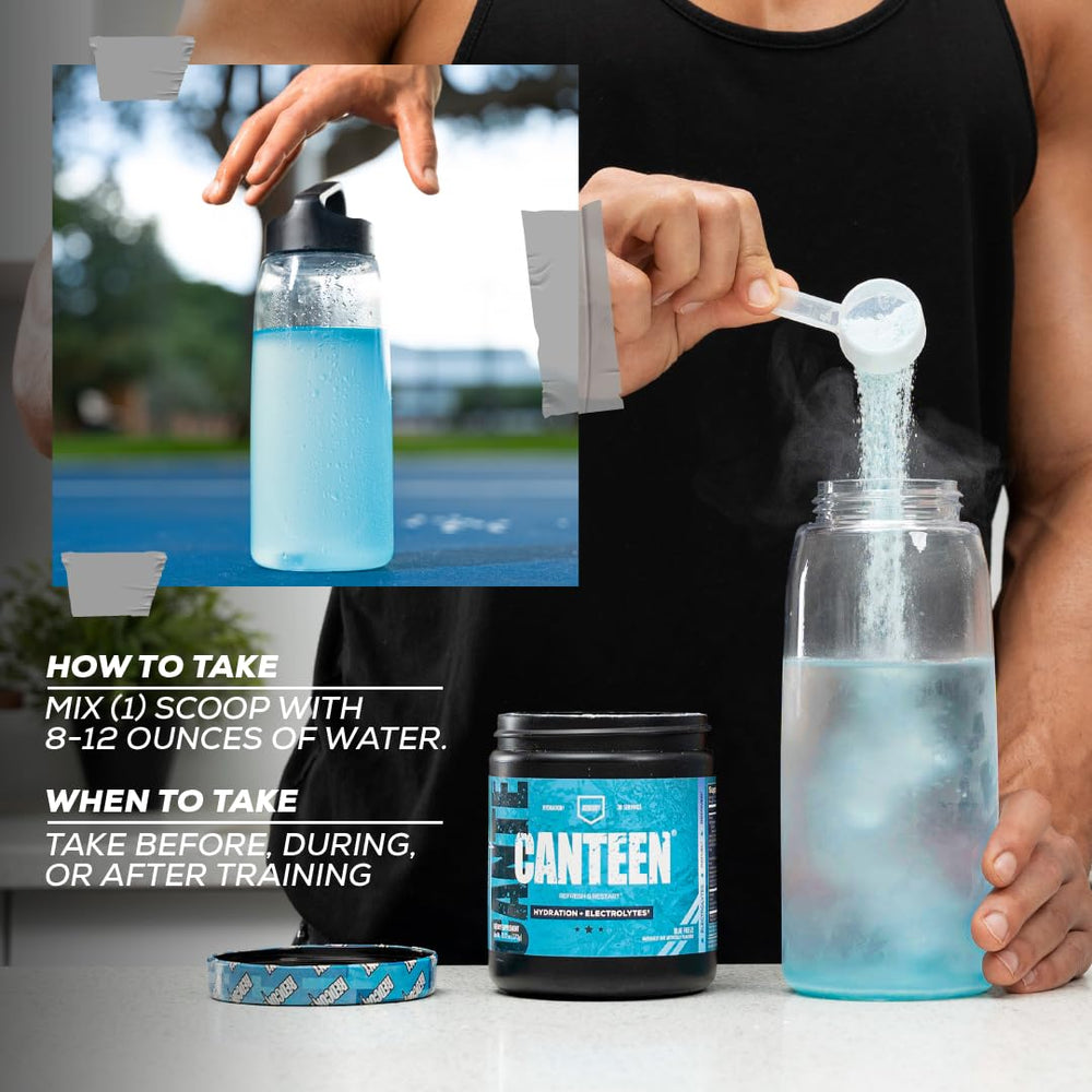 Close-up of REDCON1 Canteen Blue Freeze label with minerals and essential vitamins.