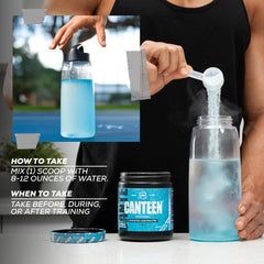 Close-up of REDCON1 Canteen Blue Freeze label with minerals and essential vitamins.