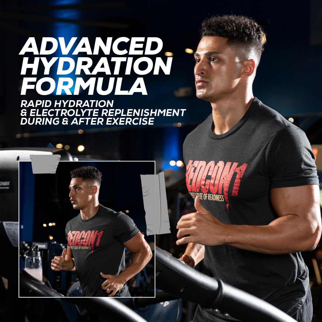 Shaker bottle with REDCON1 Canteen Blue Freeze during training for steady hydration.