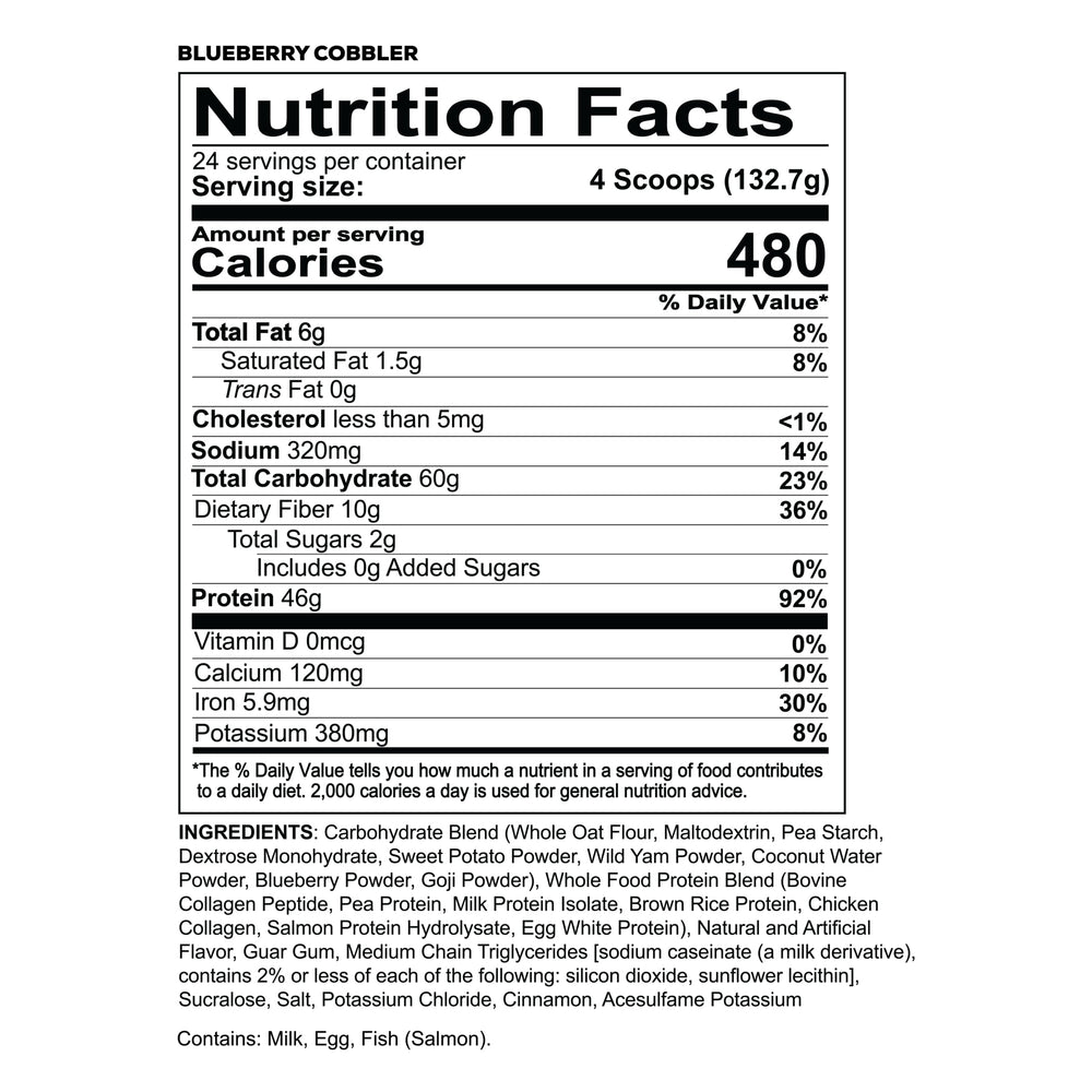 REDCON1 MRE Blueberry Cobbler pour, ideal for quick, protein-rich refueling.