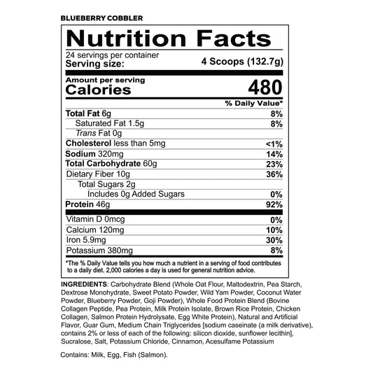 REDCON1 MRE Blueberry Cobbler pour, ideal for quick, protein-rich refueling.
