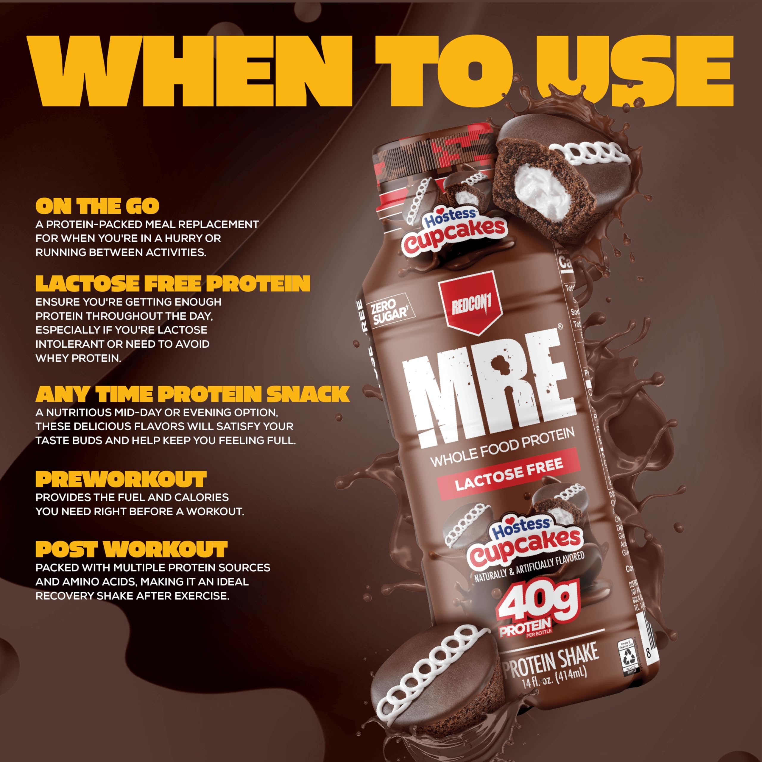 REDCON1 MRE Hostess Cupcake ingredients blend highlights real whole-food proteins