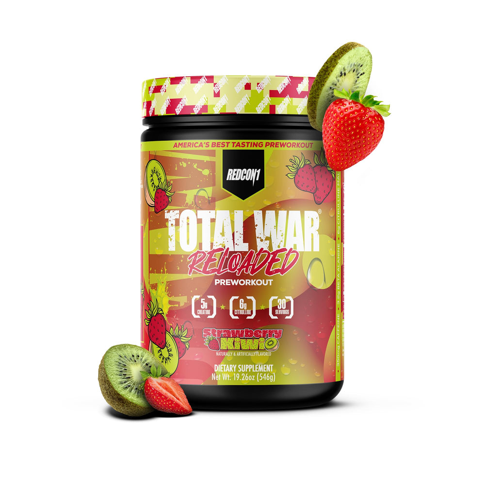 REDCON1 Total War Reloaded strawberry kiwi bottle energy boost for workouts