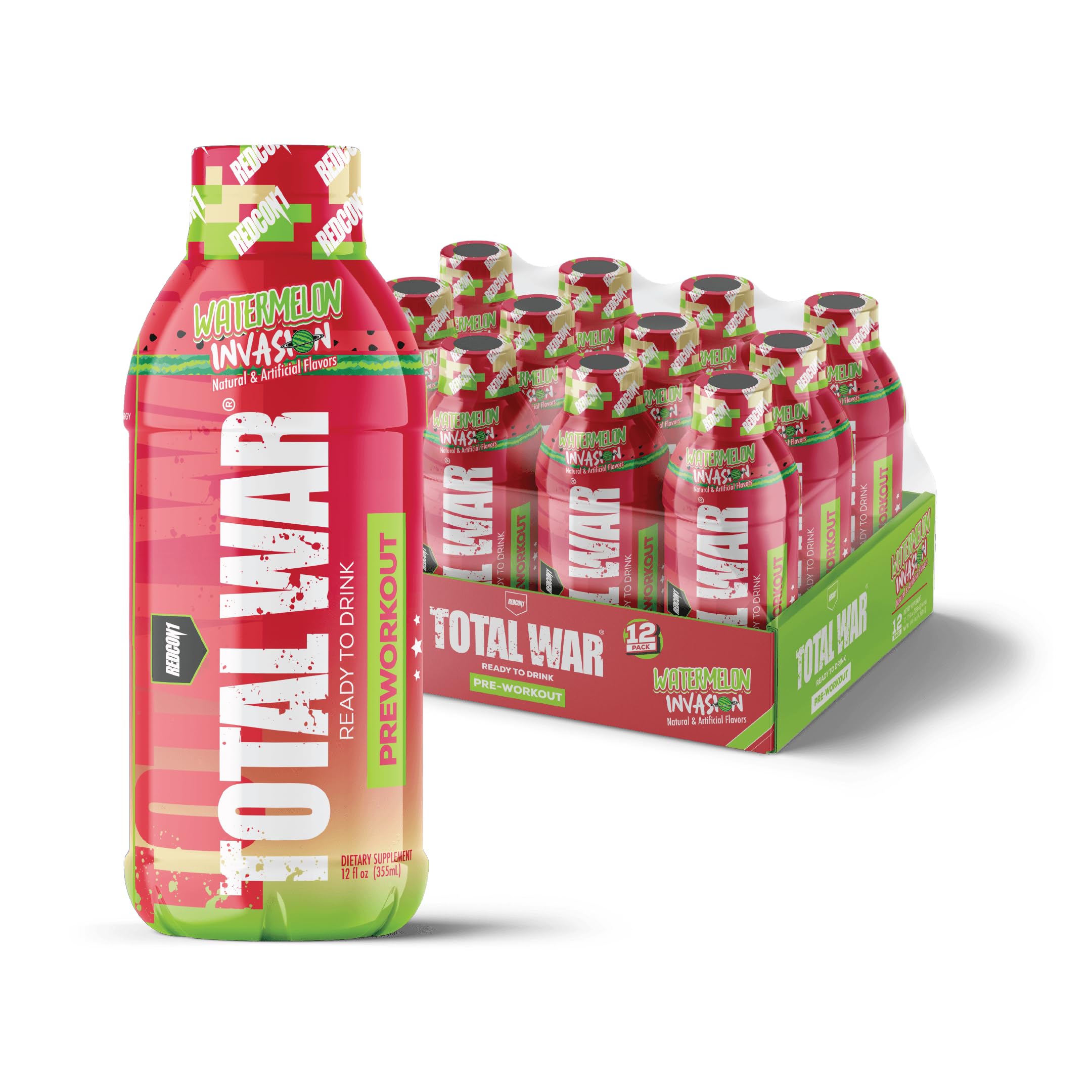 REDCON1 Total War watermelon RTD bottle ready for intense training.
