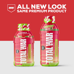 Total War watermelon RTD being poured for quick pre-workout energy.