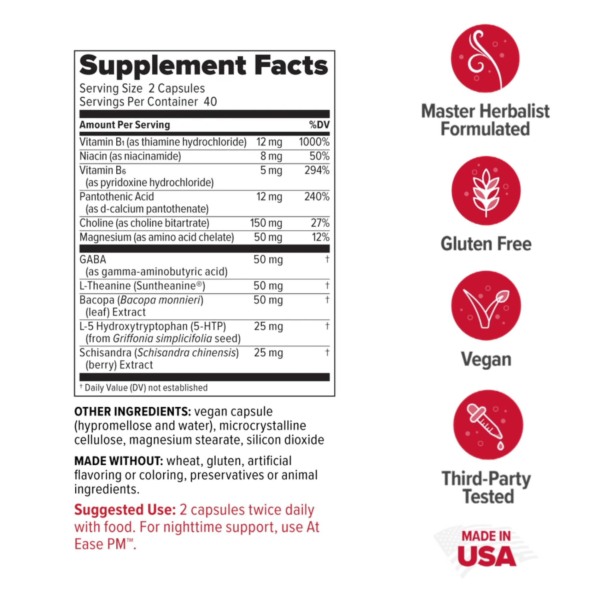 Redd Remedies At Ease capsules close-up for daily calm