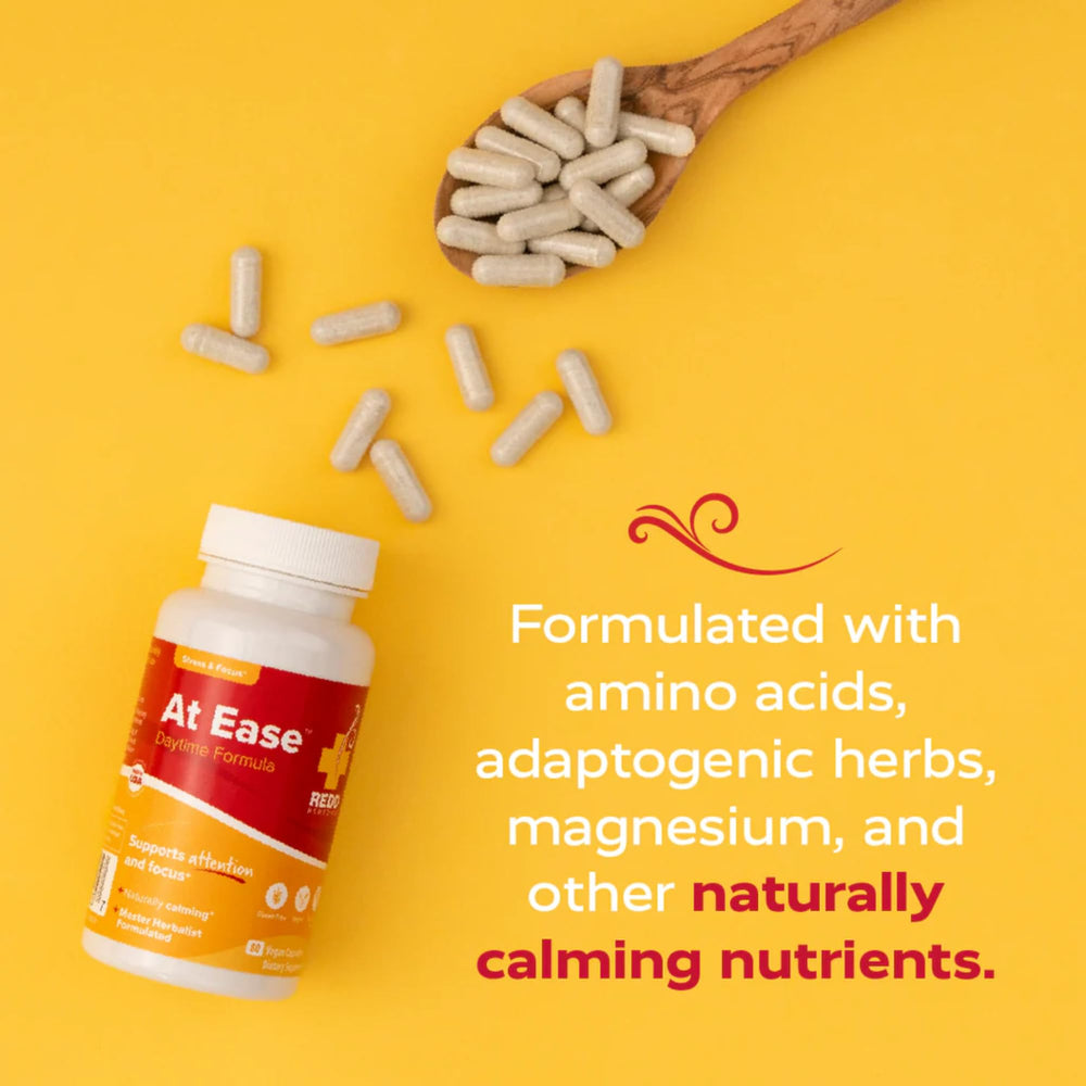 Redd Remedies At Ease capsules being dispensed into a hand
