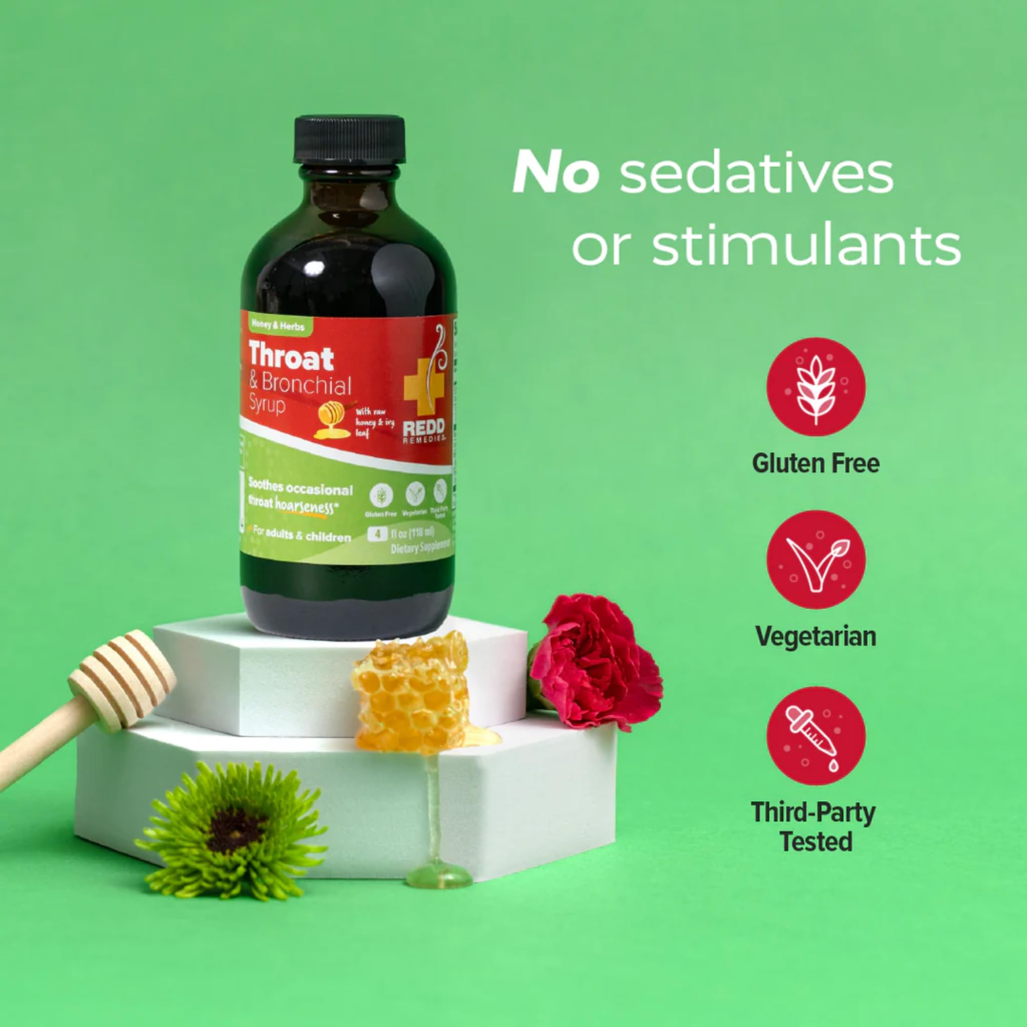 Buckwheat honey detail in Redd Remedies syrup for natural sweetness