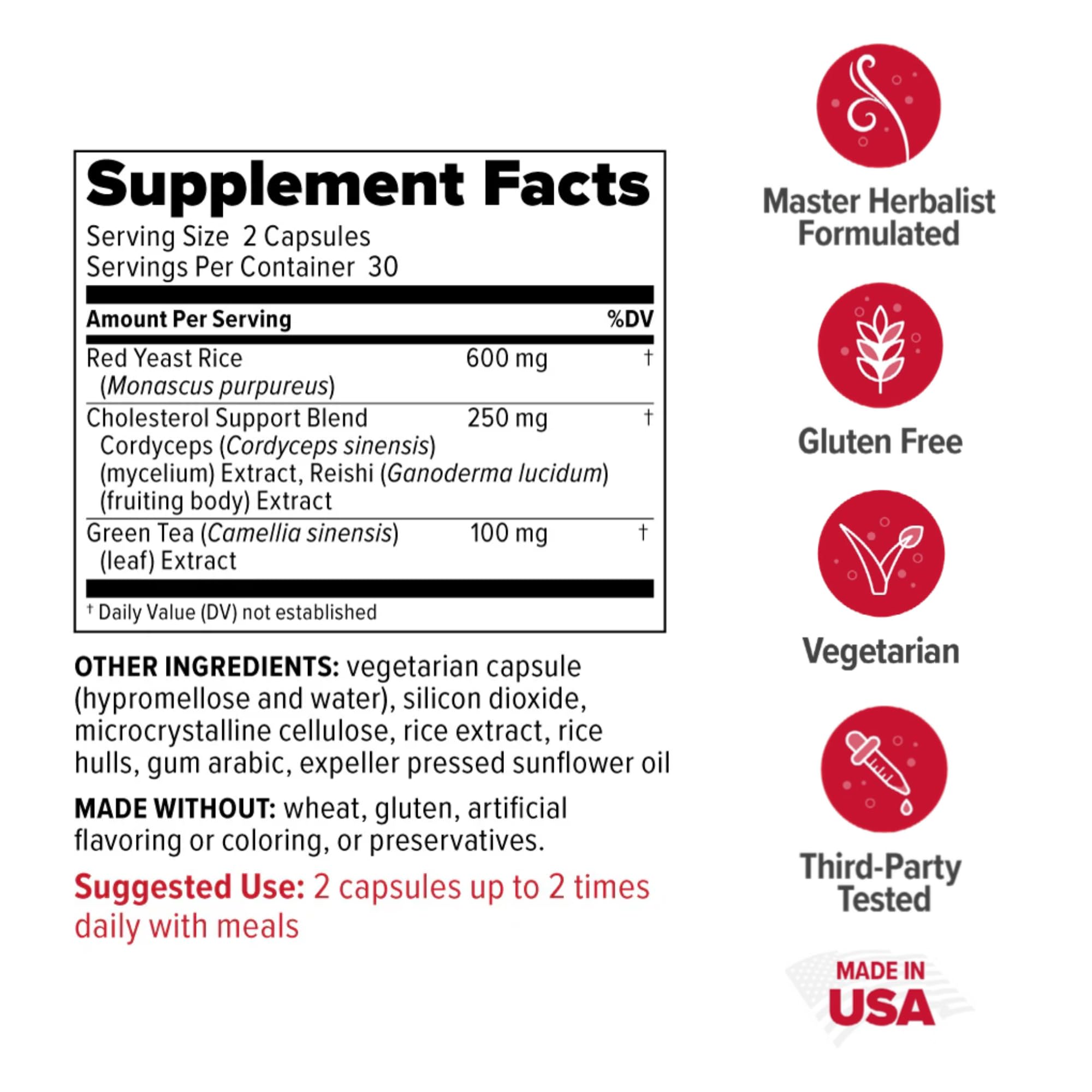 Redd Remedies Cholesterol Triple Care capsules close-up, vegan capsules for daily support