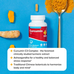 Redd Remedies Curcumin T4 gluten-free ingredients in a bottle