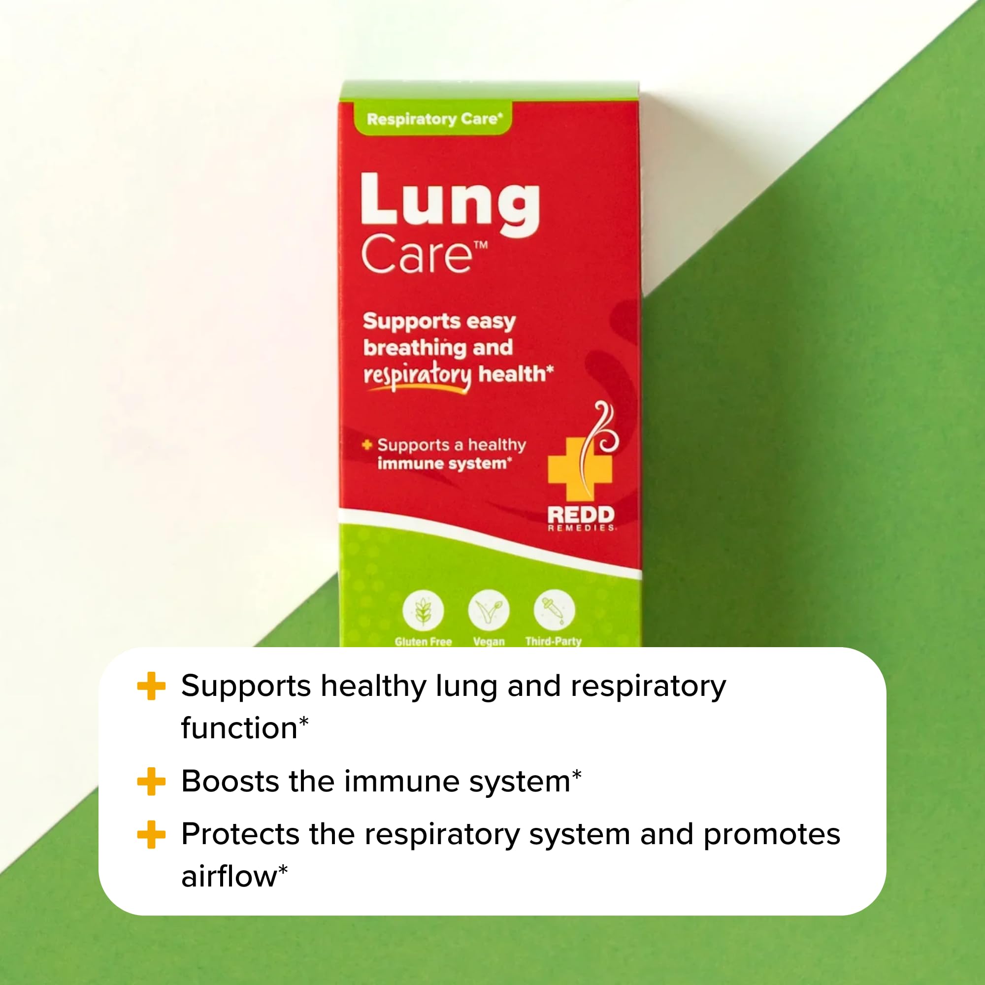 Redd Remedies Lung Care ingredients image featuring Malabar nut and mullein.