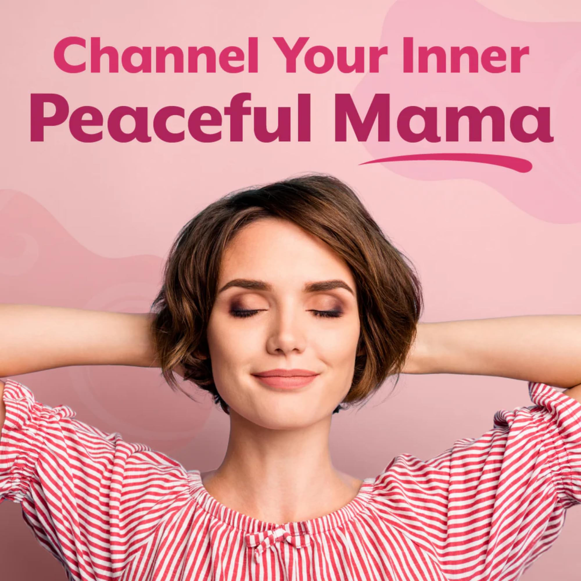 Redd Remedies Peaceful Mama label close-up with lemon balm benefits.