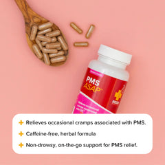 Redd Remedies PMS ASAP white peony root shot presents herbal balance during menses