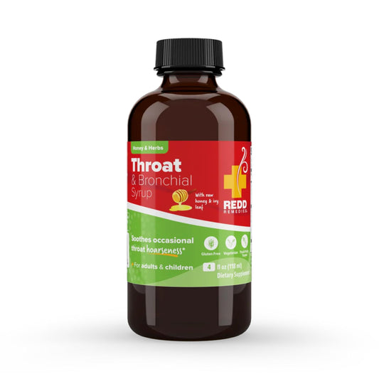 Redd Remedies bottle ready for daily throat and bronchial support