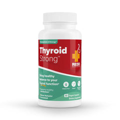 Redd Remedies Thyroid Strong bottle front with capsules for daily thyroid balance.