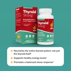 Redd Remedies Thyroid Strong jar with dosing spoon indicates clean, precise daily dosing.