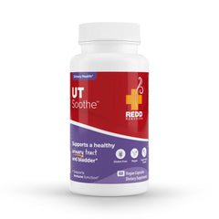 Redd Remedies UT Soothe bottle front view showing vegan urinary wellness capsules.
