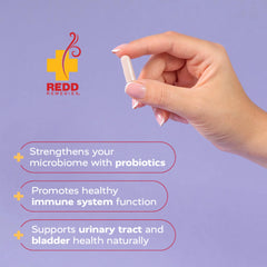 Redd Remedies UT Soothe bottle with label shows sodium-free, vegan formulation.