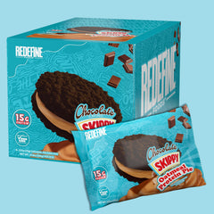 REDEFINE Oatmeal Protein Pie bar texture close-up shows chewy oats.