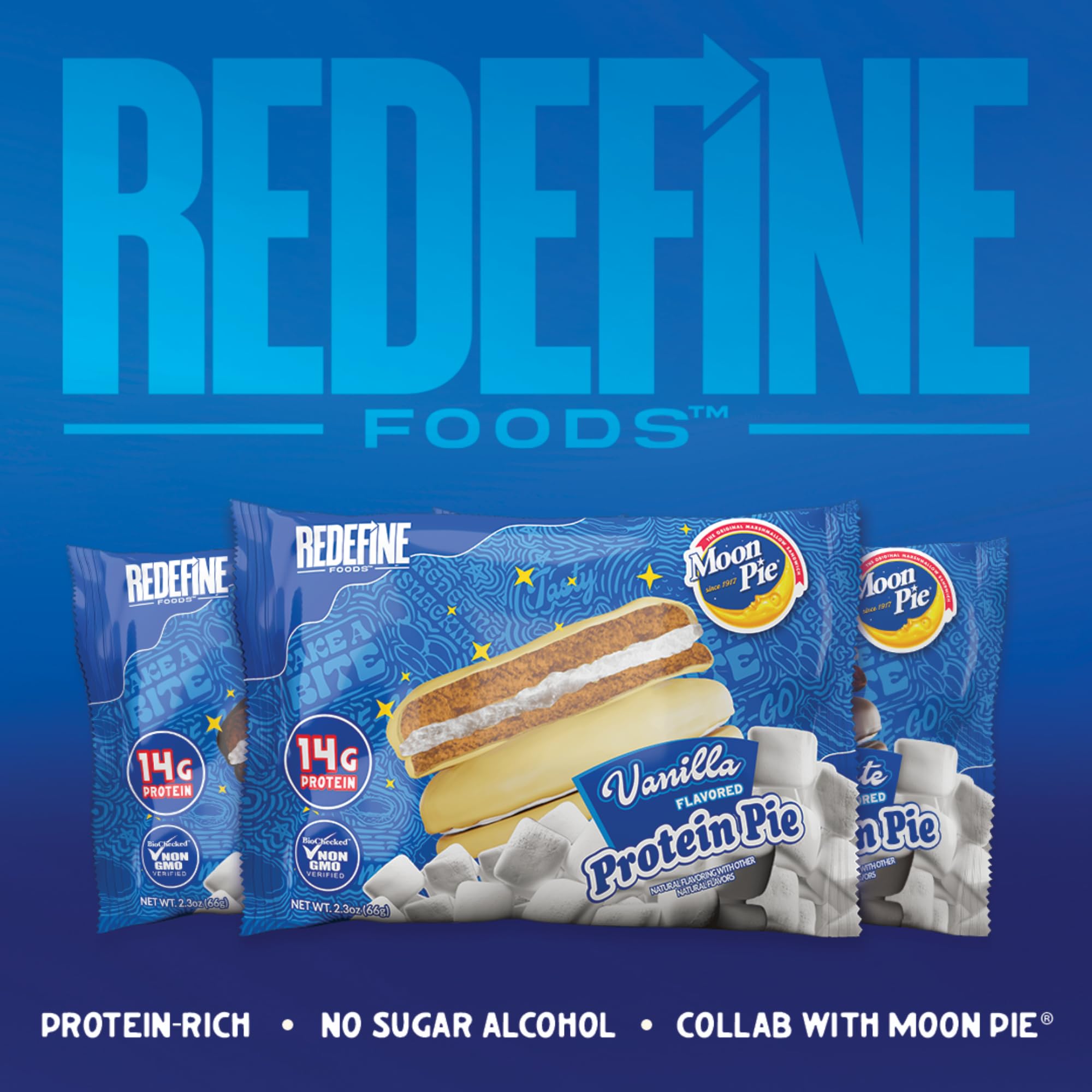 REDEFINE Protein Pie MoonPie Vanilla lunch-bag snack for on-the-go protein