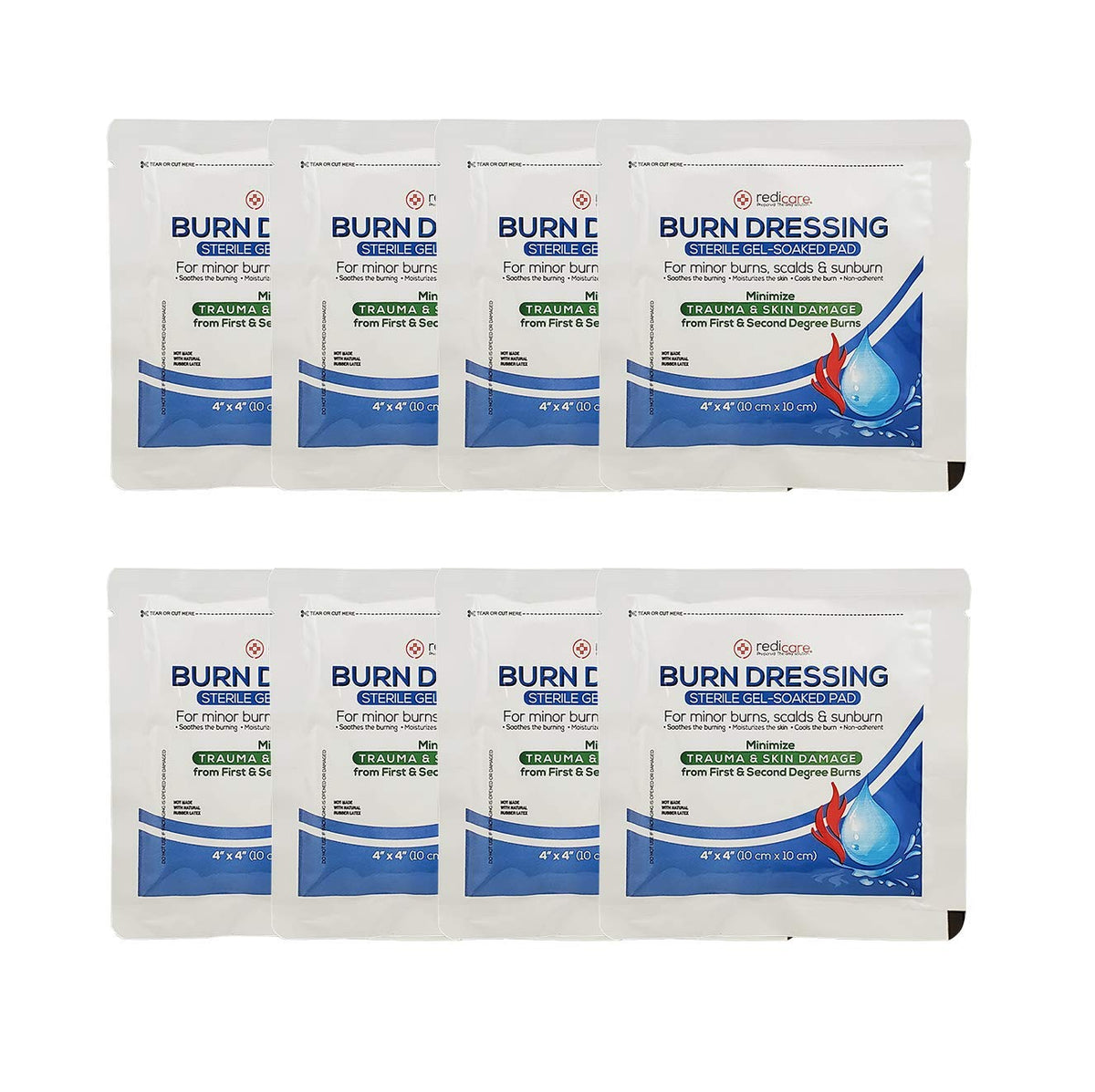 Redicare burn dressing 4x4 sterile pad for burn care with cooling relief