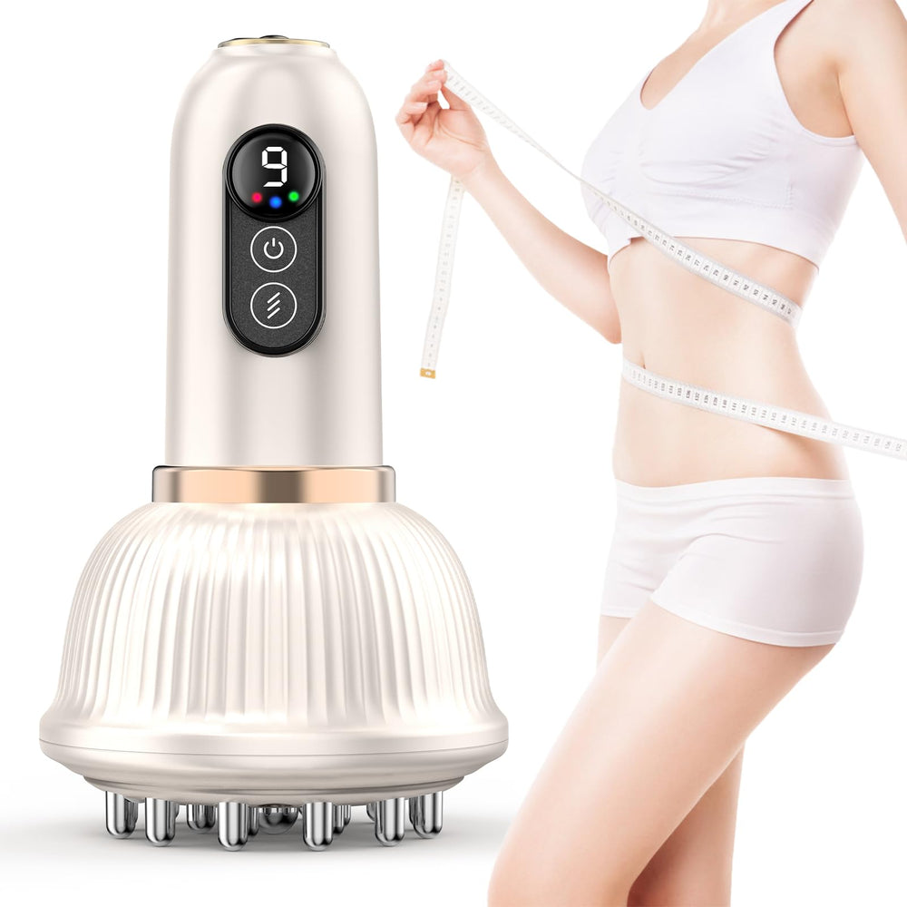 REDLOOK lymphatic drainage massager on legs for contouring and reduced swelling.