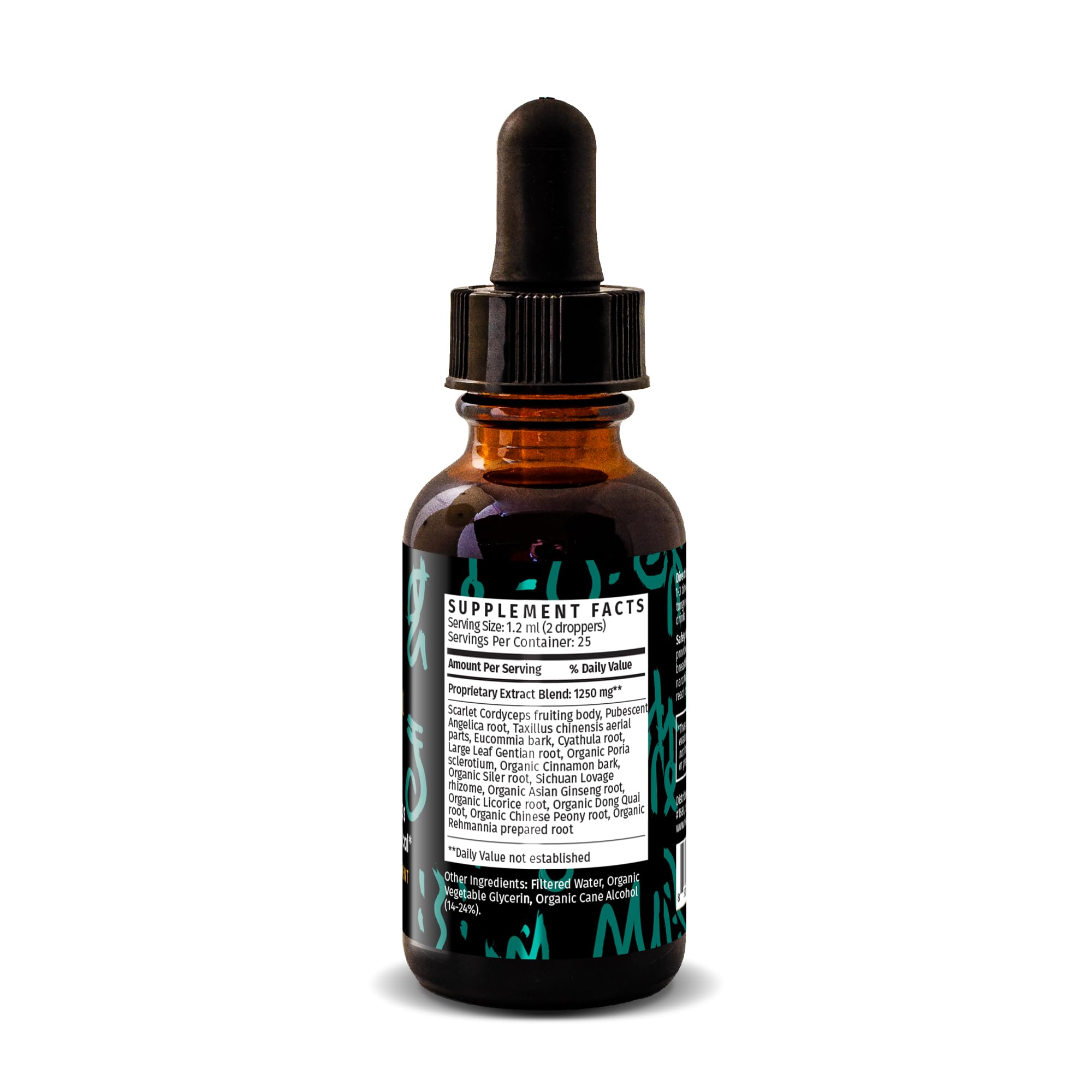 Redmint cordyceps tincture pour captures a quick energy boost in action.