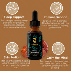 Redmint Reishi tincture with Dong Quai and Schisandra for immune support.