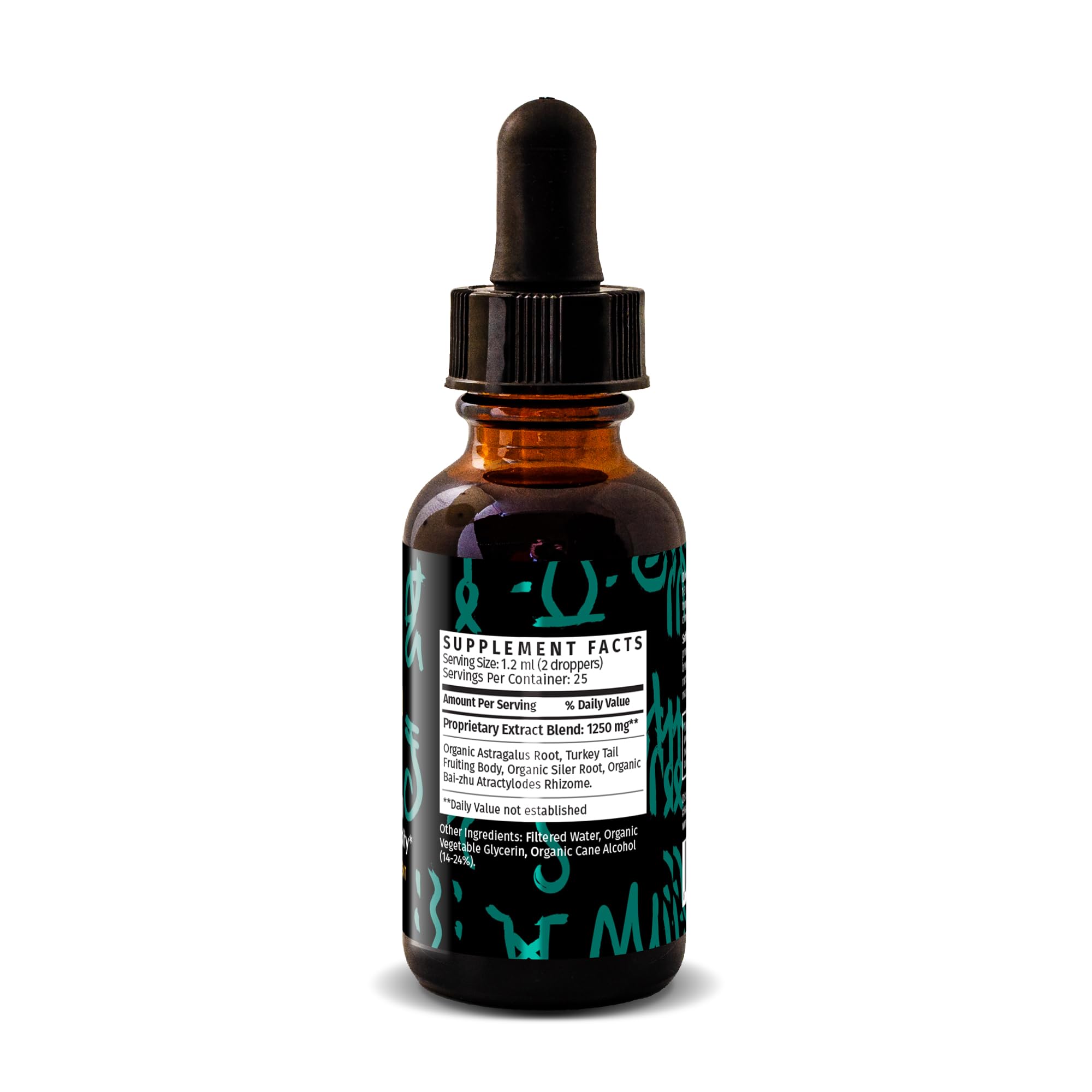 Redmint tincture dropper poised for daily immune support and vitality.