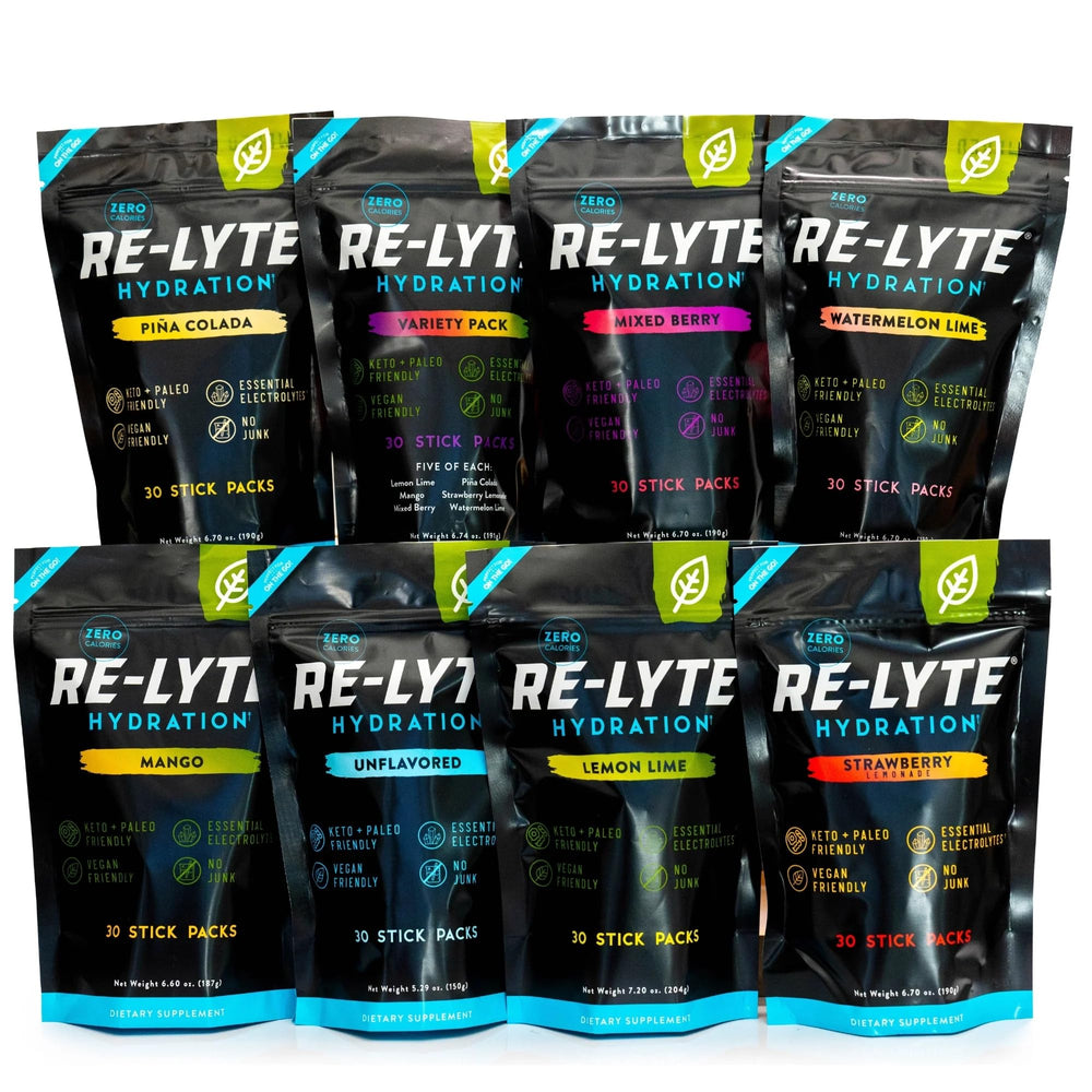 Redmond Re-Lyte Mango ingredients banner highlights electrolyte blend.