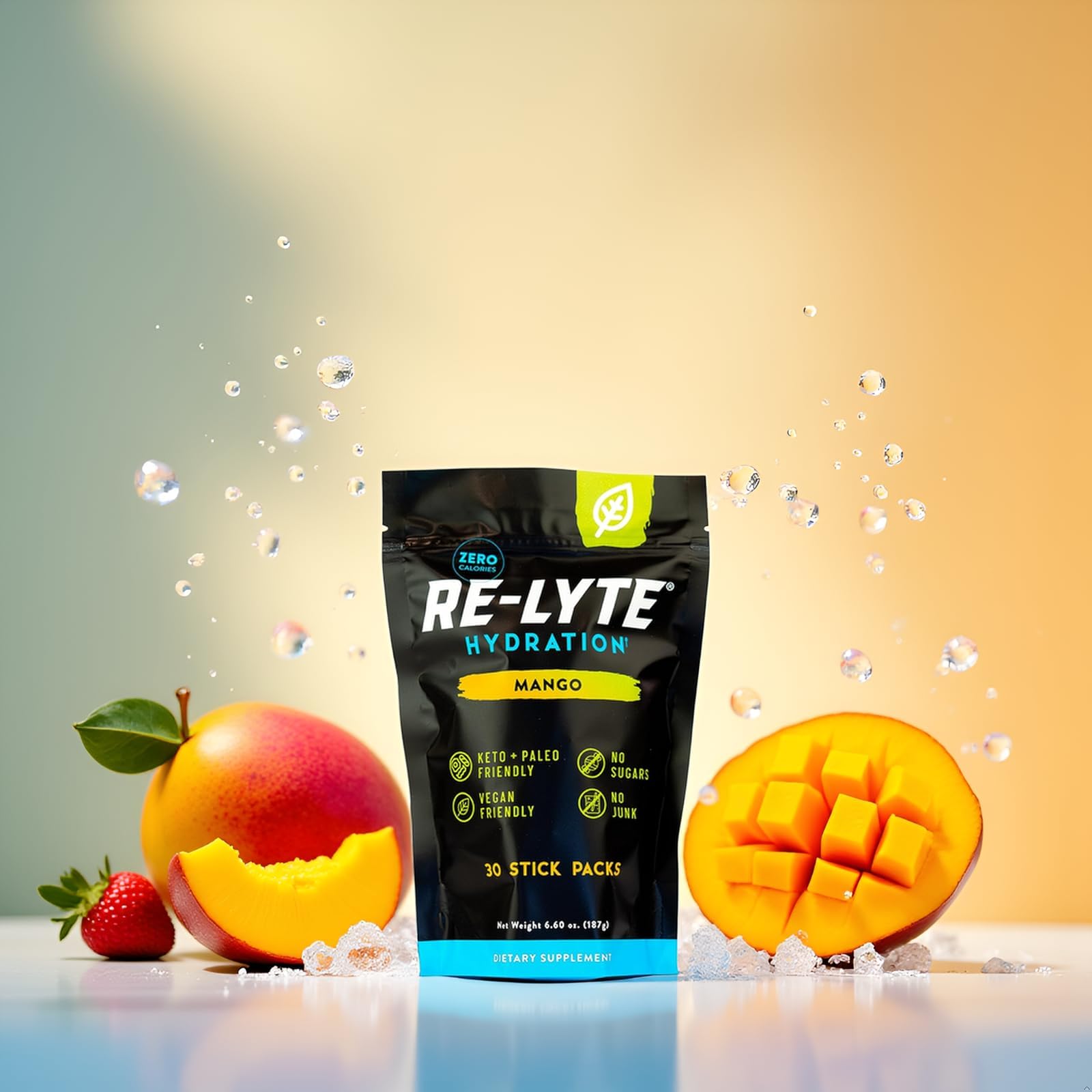 Redmond Re-Lyte Mango scoop ready to measure electrolytes for daily use.