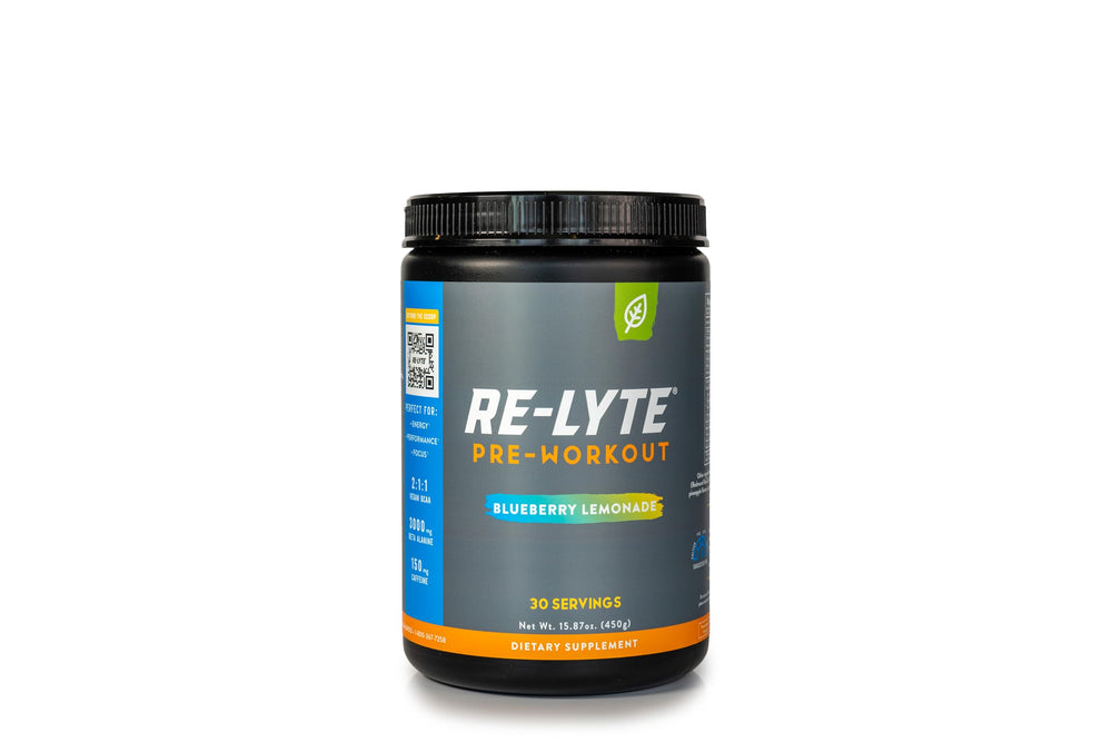 Redmond Re-Lyte Blueberry Lemonade bottle for pre-workout hydration