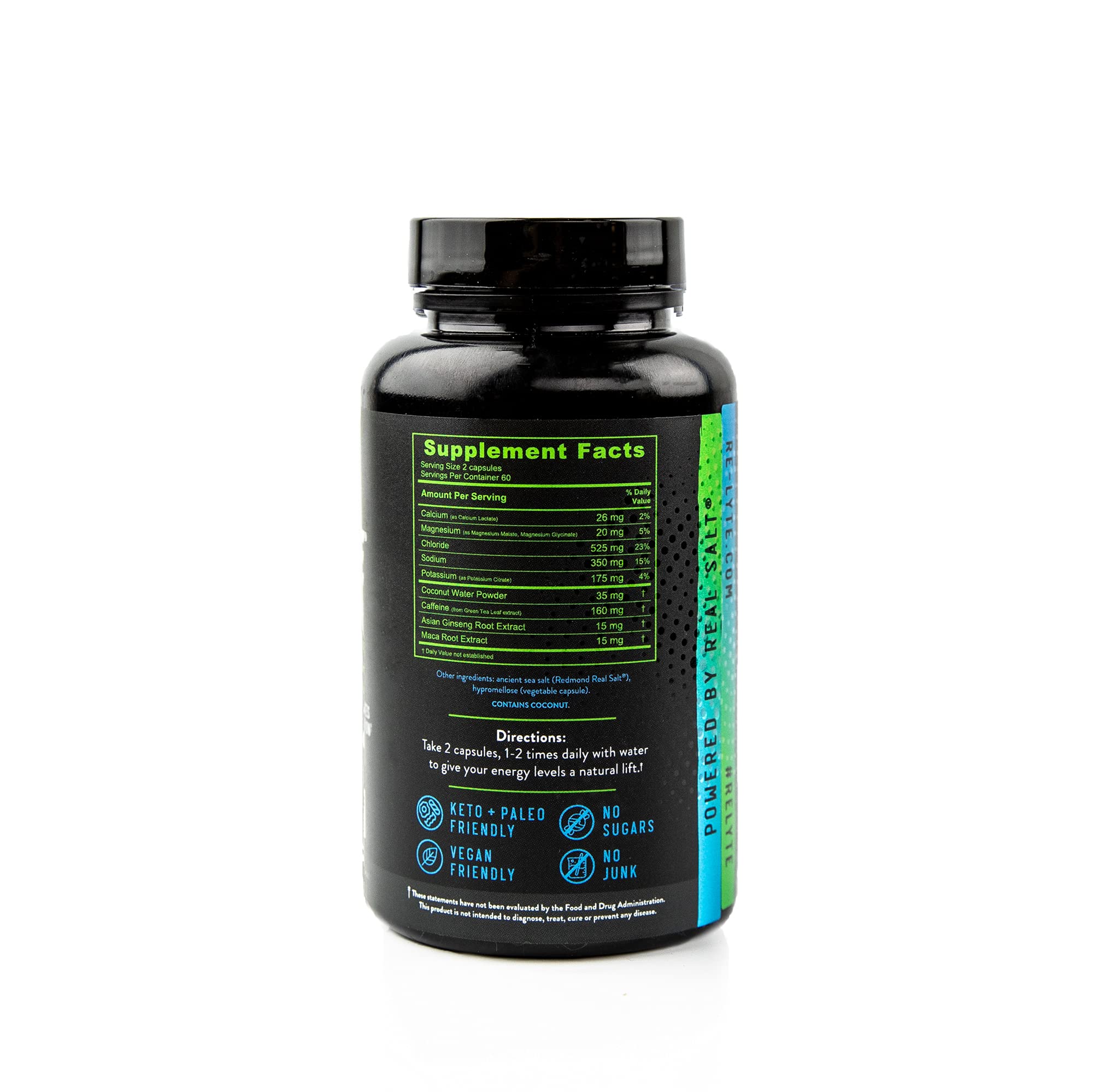 Redmond Re-Lyte Energy Boost capsules closeup highlights easy-to-take, two-capsule serving.