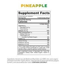 REDMOND Re-Lyte Kids Pineapple jar label highlights clean ingredients.