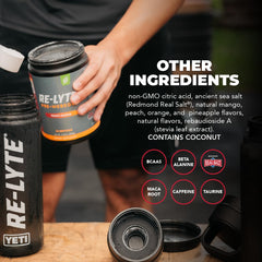 REDMOND Re-Lyte scoop-dispense demonstrates quick, easy hydration before training.