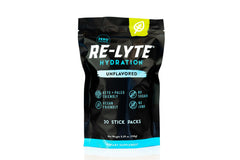 REDMOND Re-Lyte unflavored stick pack closeup for clean hydration.